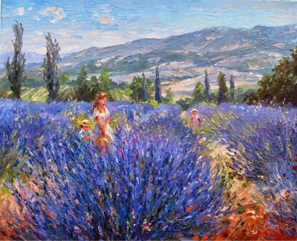 Лавандовое поле .Моне Клод Моне