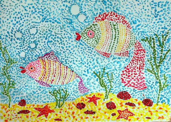 Пуантилизм рыбка