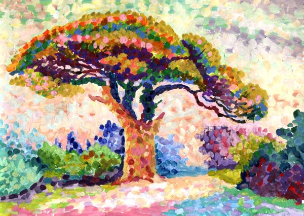 Золотая рыбка пуантилизм