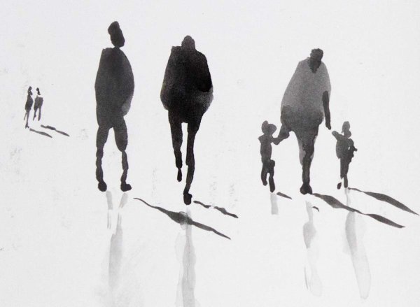 Стаффаж люди акварель