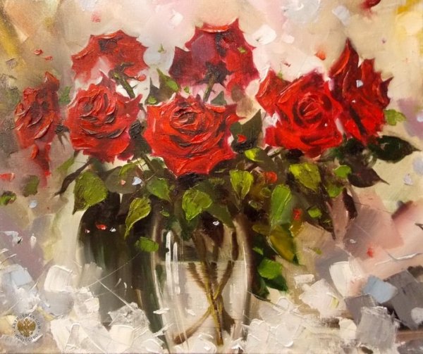 Художник Олег Тимошин цветы розы