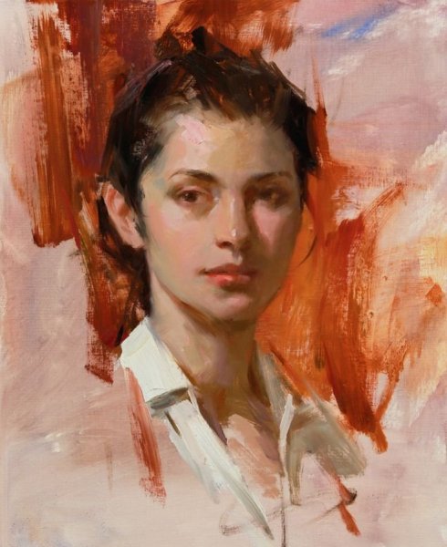 Академическая живопись портрет полуфигуры человека