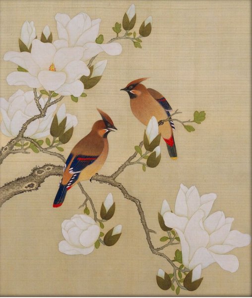 Японская живопись Шинуазри Колибри