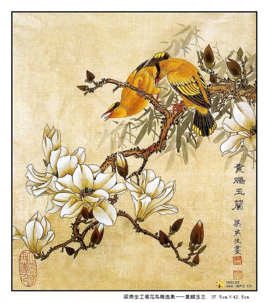 Китайская Средневековая живопись цветы и птицы