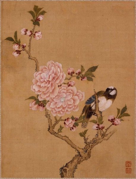 Китайская Средневековая живопись цветы и птицы