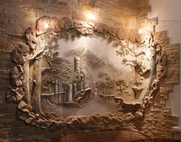 Панно из штукатурки на стену