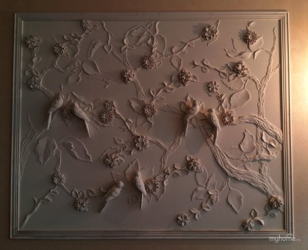 Штукатурка, барельеф, водопад.