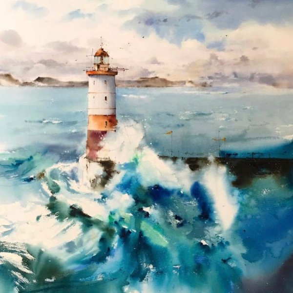 Терри Харрисон Акварельные пейзажи море корабль