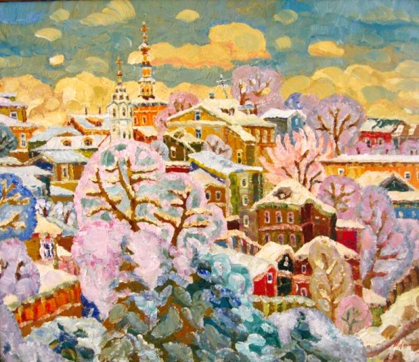 Владимир Батаев живопись зимний пейзаж