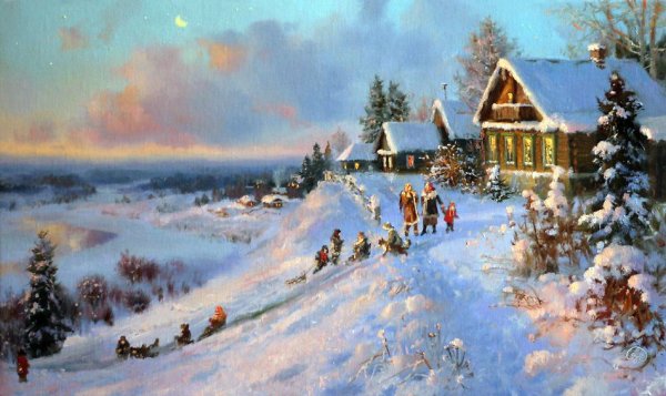 Жданов Владимир Юрьевич зимний пейзаж.