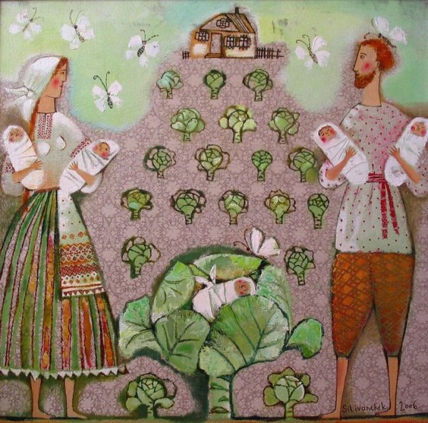 Картины Анны Силивончик белорусская семья