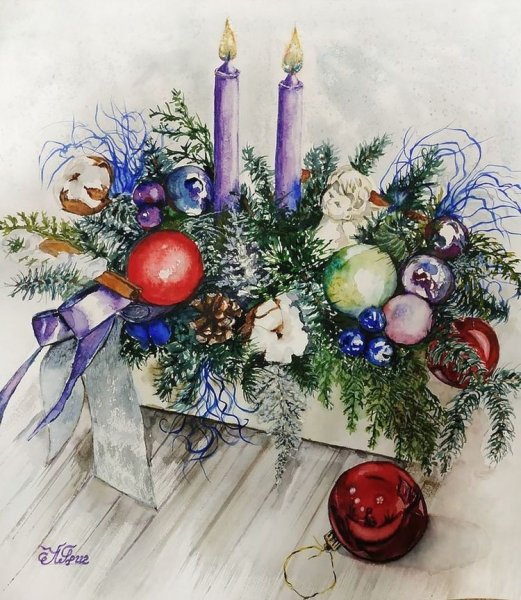 Новогодние композиции для рисования