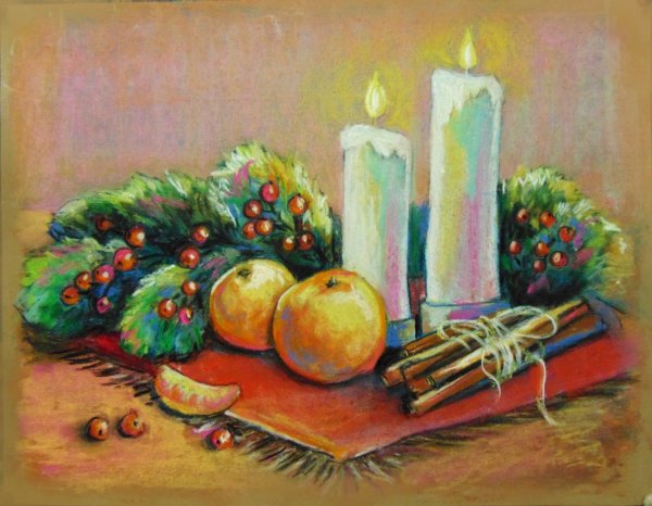 Новогодний натюрморт Елизавета Мелкозерова