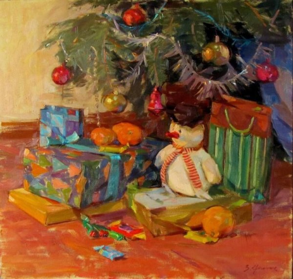 Елочные игрушки в живописи