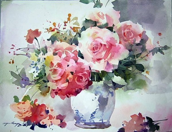 Акварель розы художники акварелисты известные