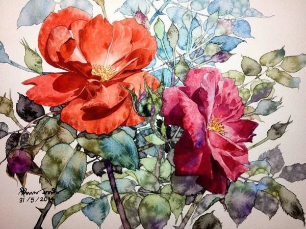 Акварель цветы художники акварелисты
