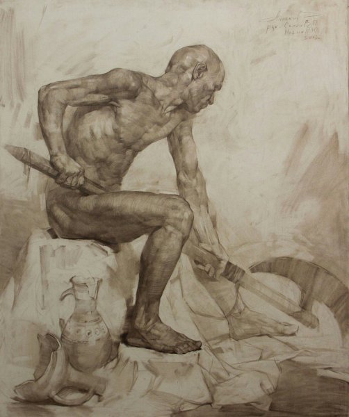 Полуфигура живопись Академия Репина