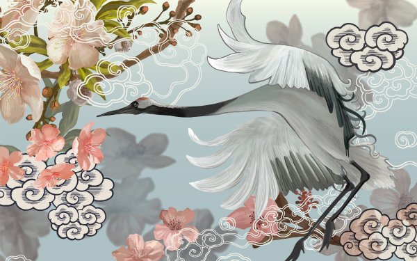 Журавли в японском стиле