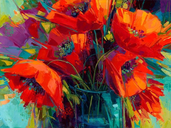 Картины маслом цветы