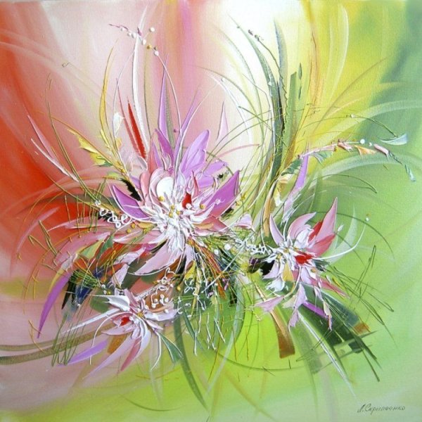 Картины маслом цветы