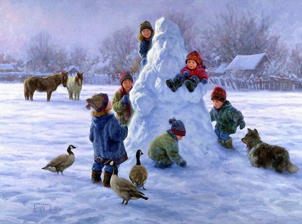 Сергей Гусев художник Снегири