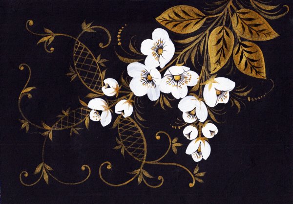 Роспись на черном фоне