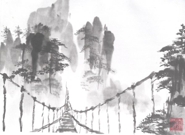 Японская Монохромная живопись Суми-э