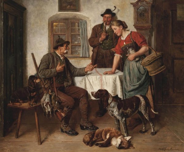 Немецкий художник Adolf Eberle (1843-1914)