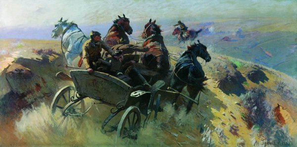 Живопись маслом пейзажи с лошадьми