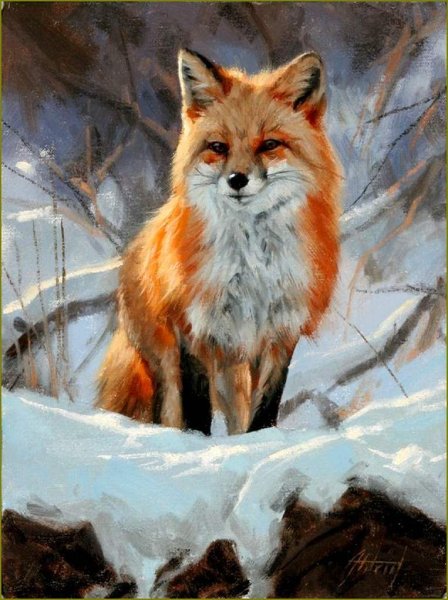 Пейзаж с лисами