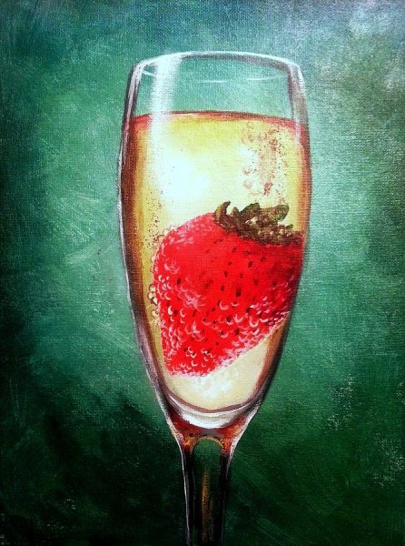 Бокал шампанского в живописи художников