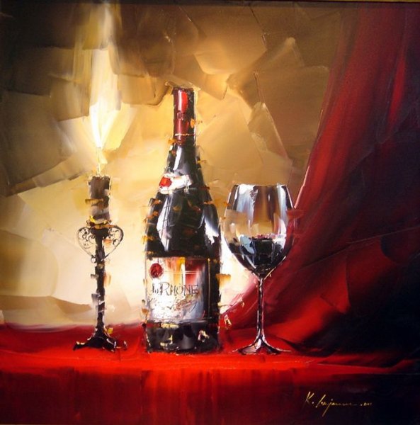 Раймонд Кэмпбелл -натюрморт с бутылками