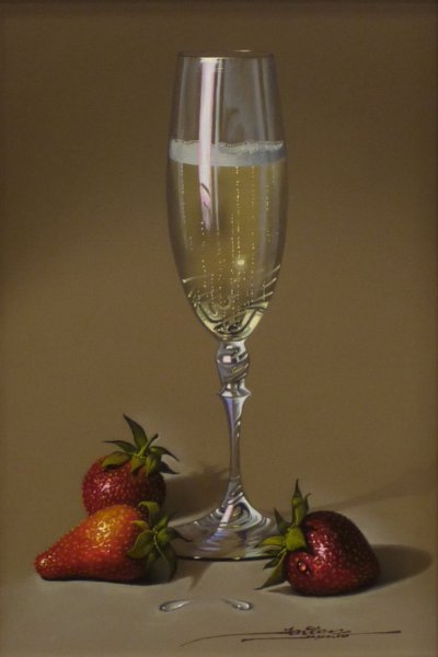 Бокал шампанского в живописи художников
