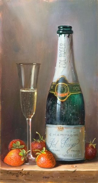 Шампанское акварель