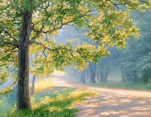 Пейзаж с липами