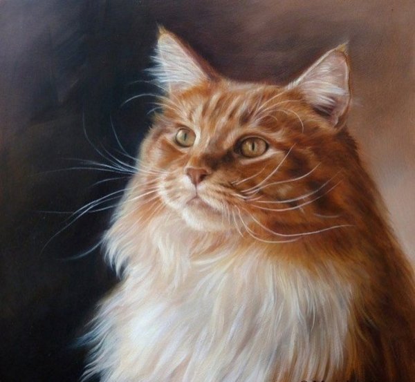 Черная кошка живопись