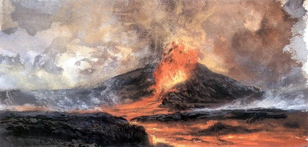 Картина извержение вулкана Везувий гибель Помпеи