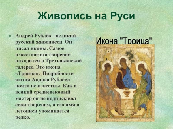 Живопись Троица Рублев Андрей