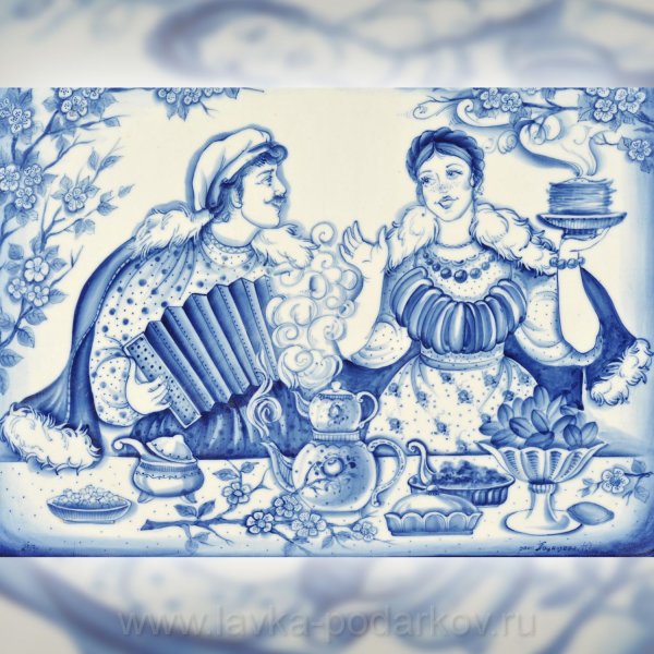 Панно в стиле Гжель