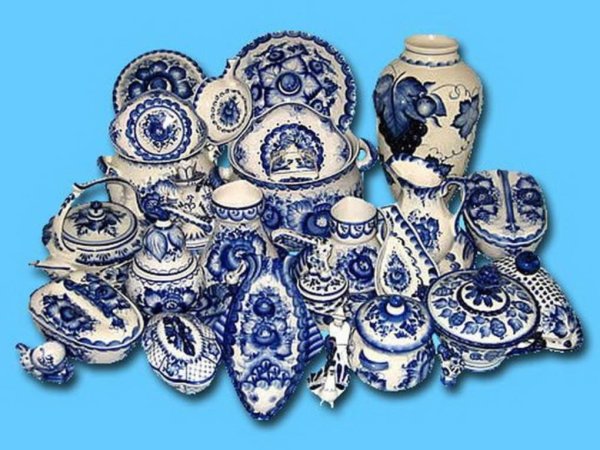 Русские народные промыслы Гжель и Хохлома