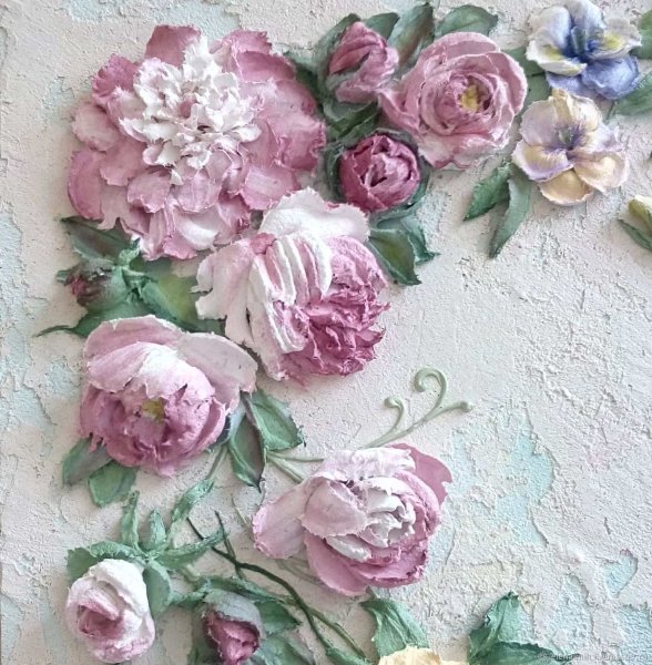 Цветы из декоративной штукатурки