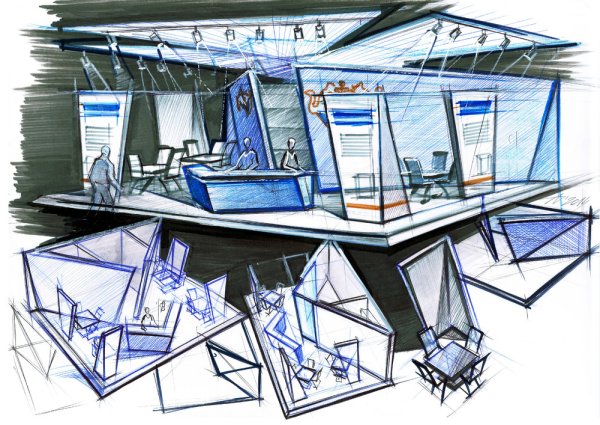 Выставочный павильон скетчап