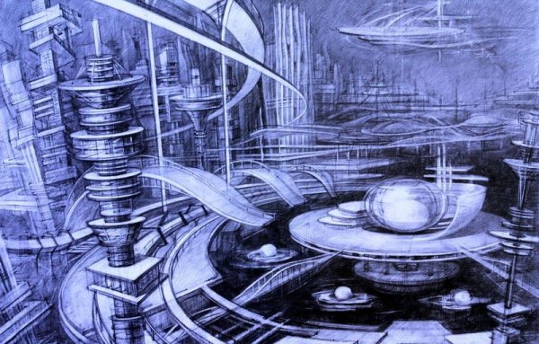 Эскиз города будущего