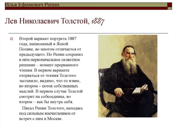 1887 Илья Репин толстой