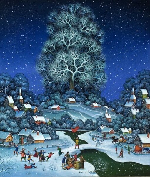 Рождественский натюрморт живопись