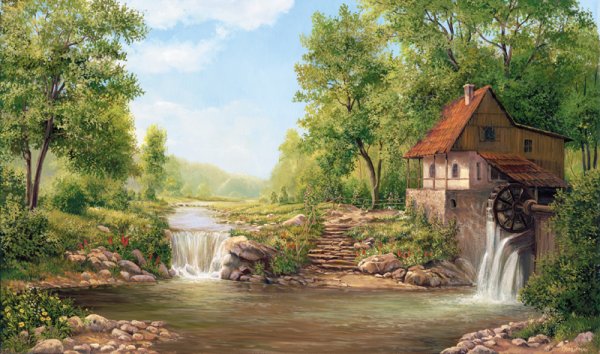 Домик с водяной мельницей