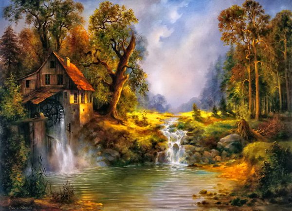 Томас Кинкейд картины водяная мельница