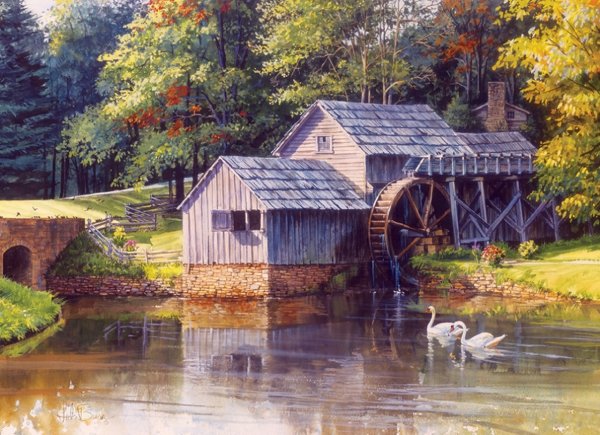 Мэбри Милл мельница вышивка