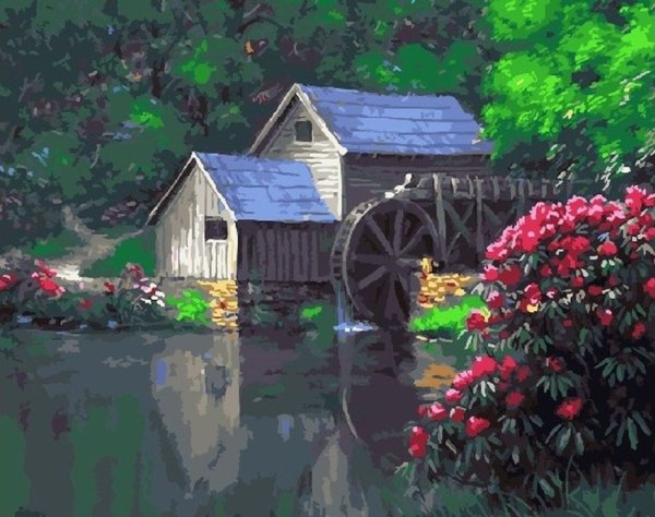 Домик с водяной мельницей