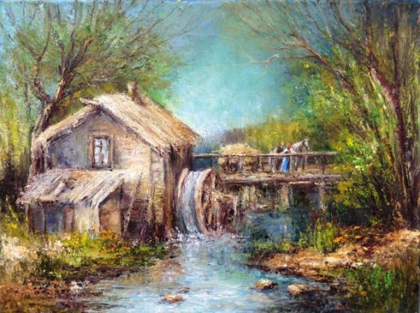 Водяная мельница маслом